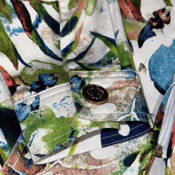 Drapers & Damons Tropical Floral Print Zip Up Jacket Medium - Picture 6 of 8